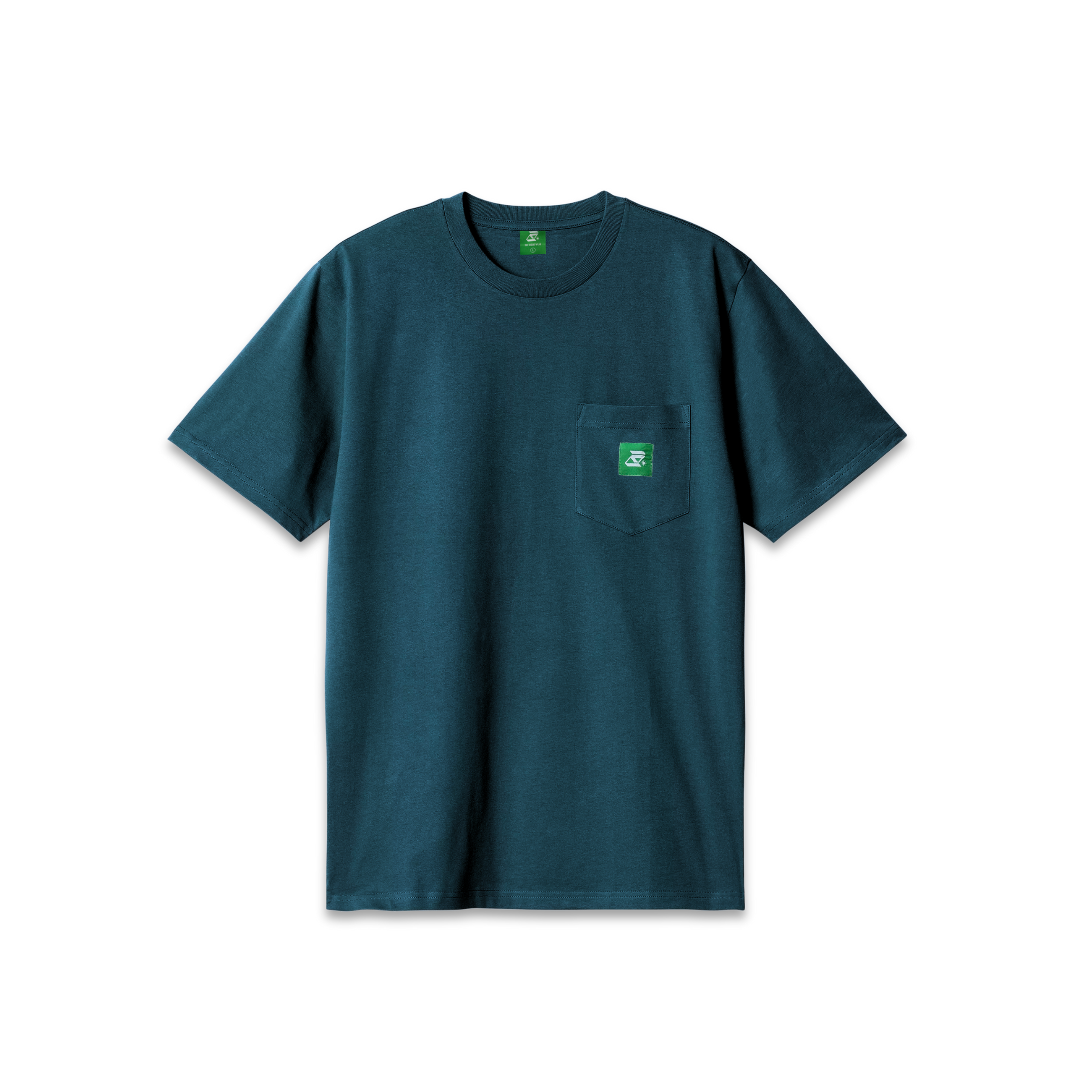 POCKET CREME - GREEN PETROL TEE